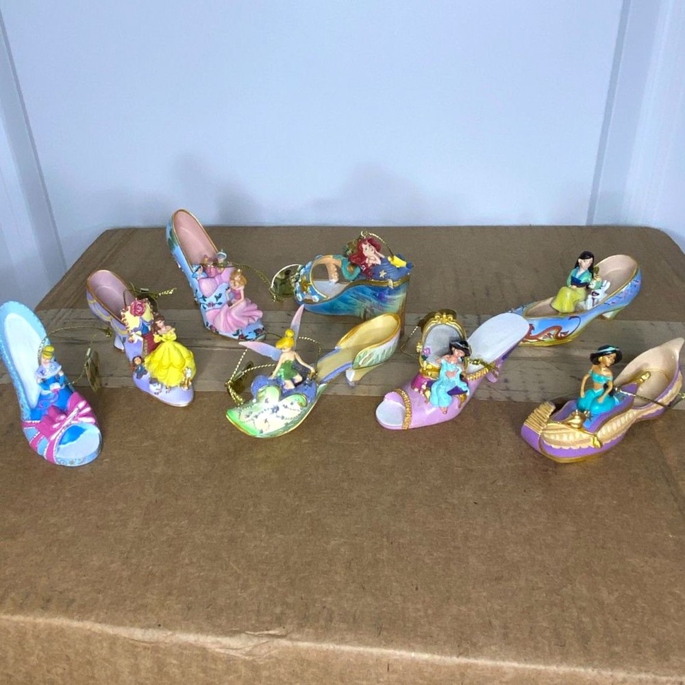 Disney Princess Shoe Ornament Set of 8 by Bradford Exchange