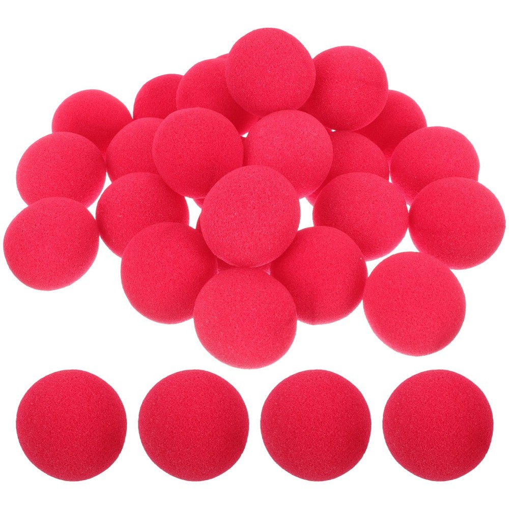 Set of 2 Clown Nose Sponge Ball Child Cosplay Prop Decor Carnival Supply