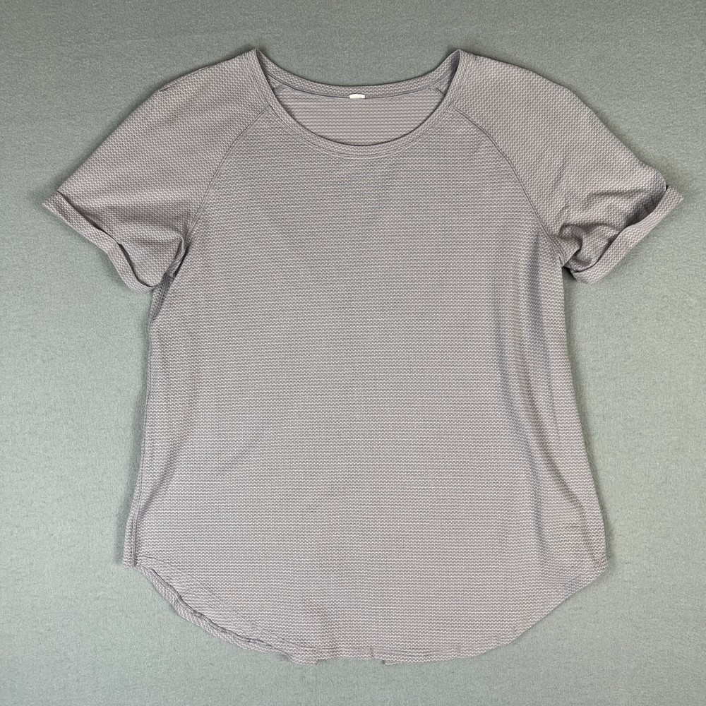 Lululemon Open Up Tie Back T Shirt Womans 6 Cuffed Sleeves Lavender Active Yoga