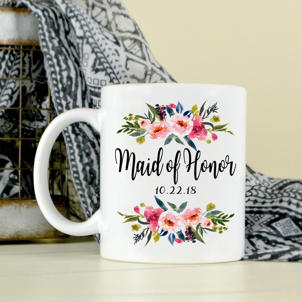 Custom Maid Of Honor Coffee Mug Bridesmaid Gift Custom Wedding Favor Bridal