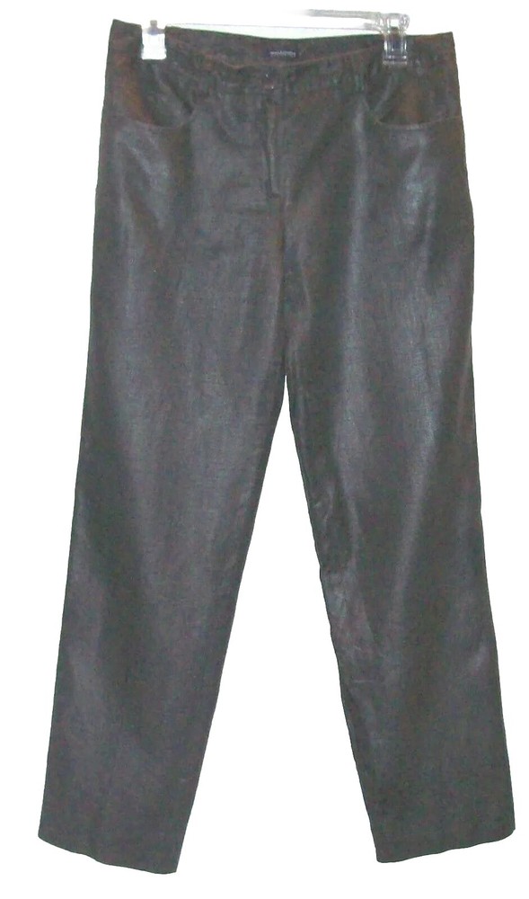 Magaschoni Collection Pants Sz 4 Brown Linen Dress Casual Slacks S