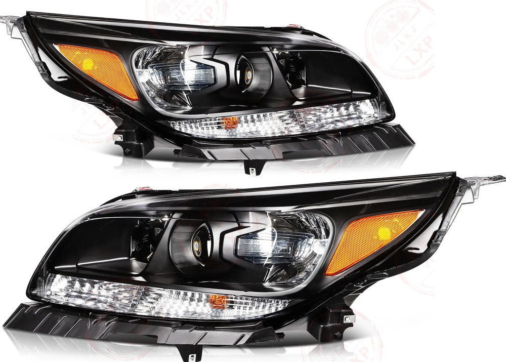 For 2013-2015 Chevrolet Malibu Black Housing Projector Headlight Assembly Pair