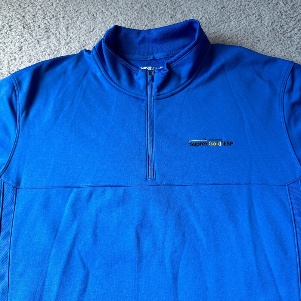 Nike Golf Sweater Mens Extra Large Blue Therma-Fit 1/4 Zip Pullover Standard