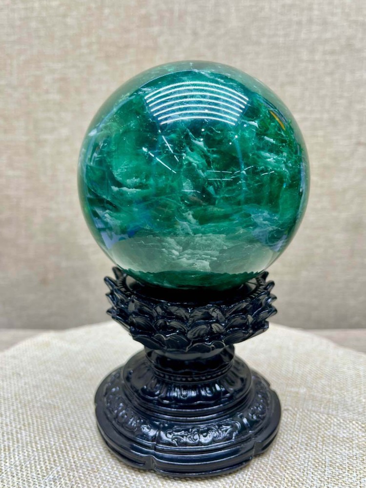 Natural Fluorite Quartz Sphere Crystal Ball 92mm Reiki Healing Stone Gift