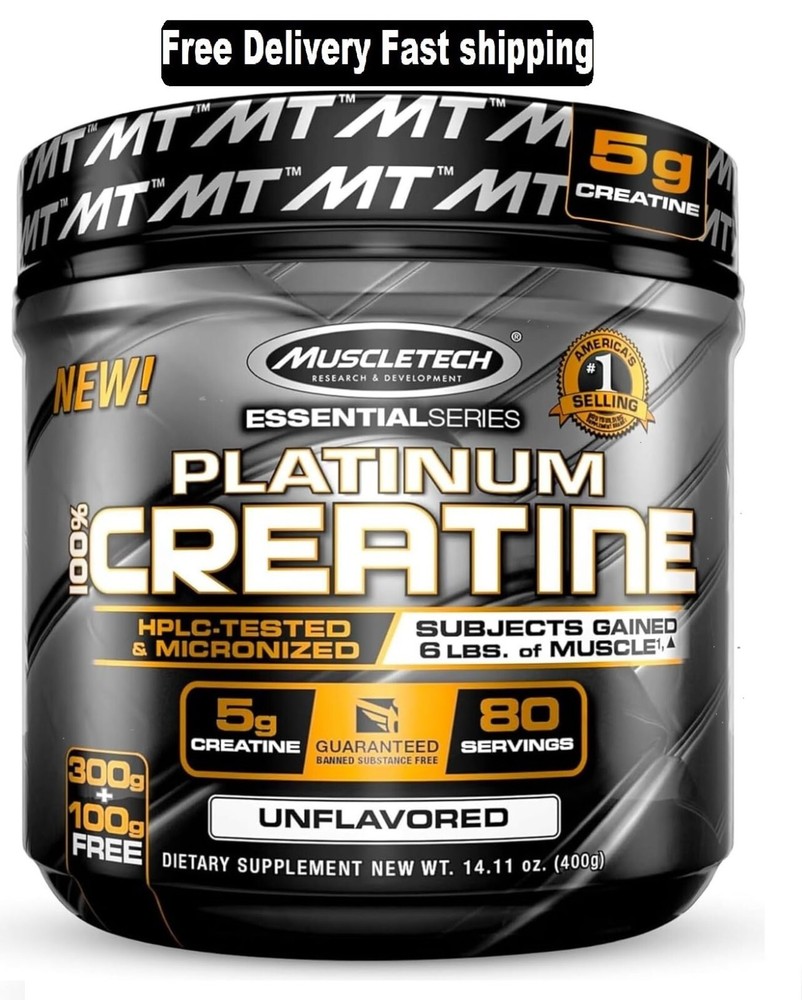 Creatine Monohydrate Powder MuscleTech Platinum Pure Micronized Muscle Recove...