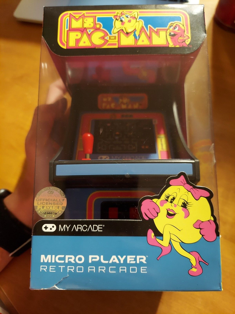 My Arcade Ms Pac-Man Micro Player in Blue and Pink Retro Handheld