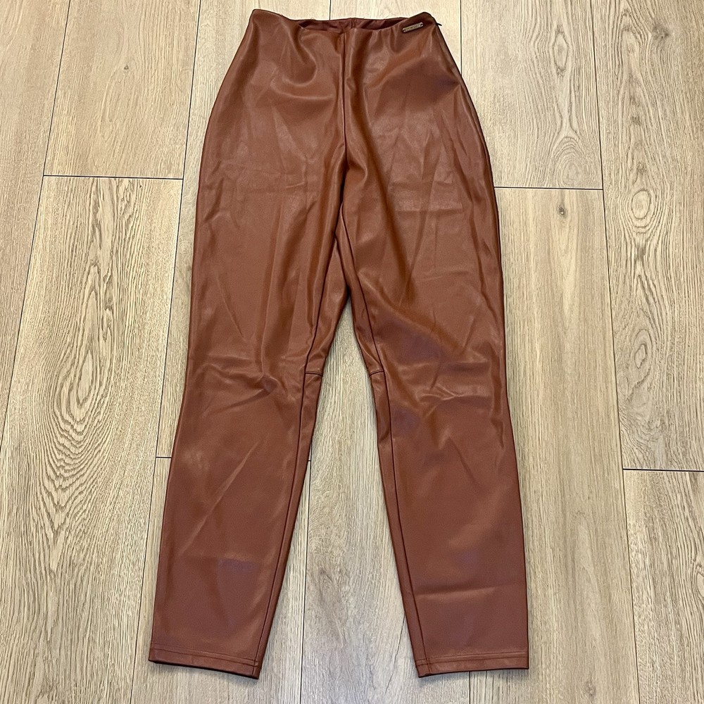 Fabletics Small Brown Vegan Faux Leather Leggings for Women