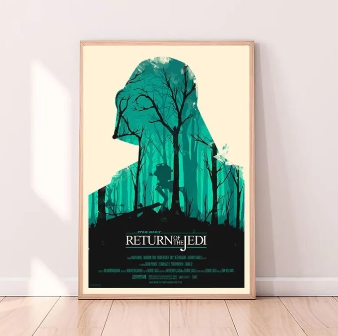 Star Wars Original Trilogy Movie Poster Set with Iconic Characters and Epic Scenes