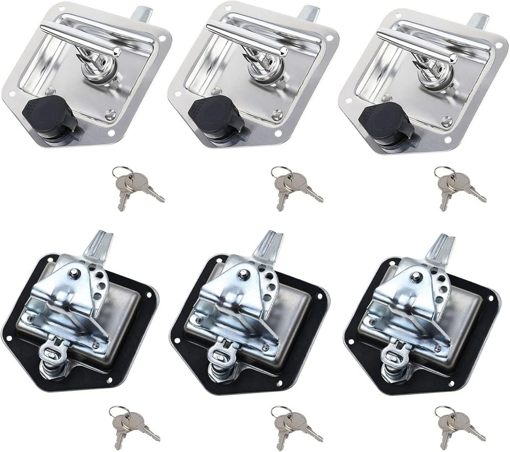 Durable 6 Pcs Tool Box Lock with Weatherproof T-Handles & Anti-Water Gaskets