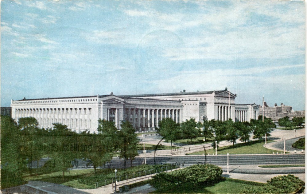 CHICAGO NATURAL HISTORY MUSEUM, Field Museum, Roosevelt Road, Lake Postcard