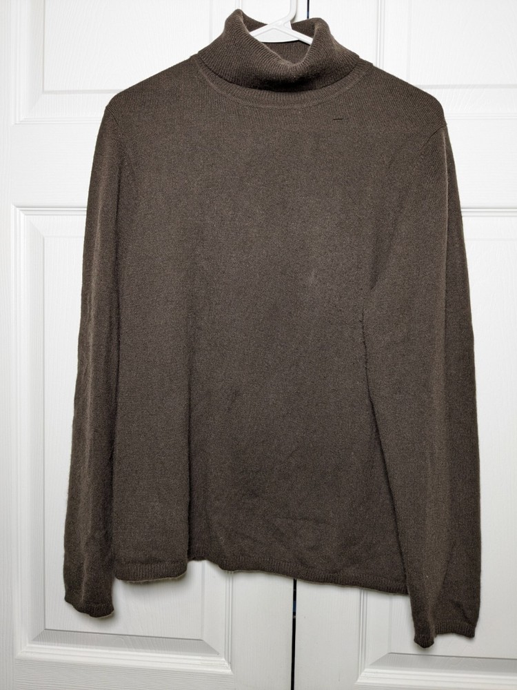 Charter Club 100% Cashmere Brown Turtleneck Sweater, Size Large