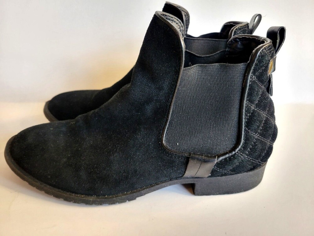 Steve Madden Gianna Black Suede Ankle Boots for Women Size 9.5