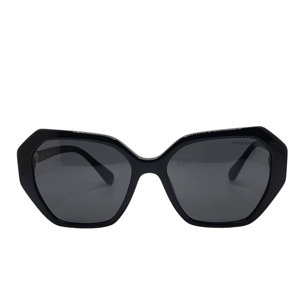 Swarovski SK6017 100187 Shiny Black/Dark Grey Lens 56mm Women's Sunglasses