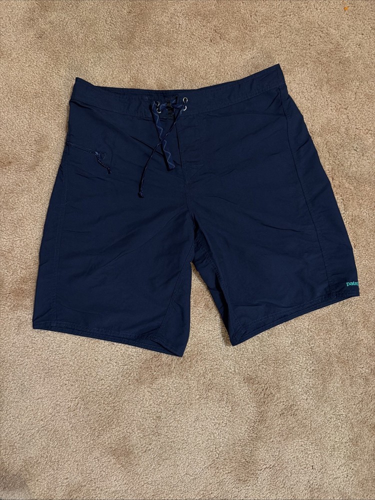 Patagonia Board Shorts Mens 34 Swim Trunks Wavefarer Blue Beach Lightweight