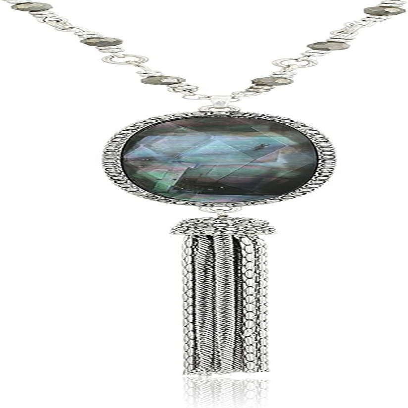 Womens Mother of Pearl Tassel Necklace