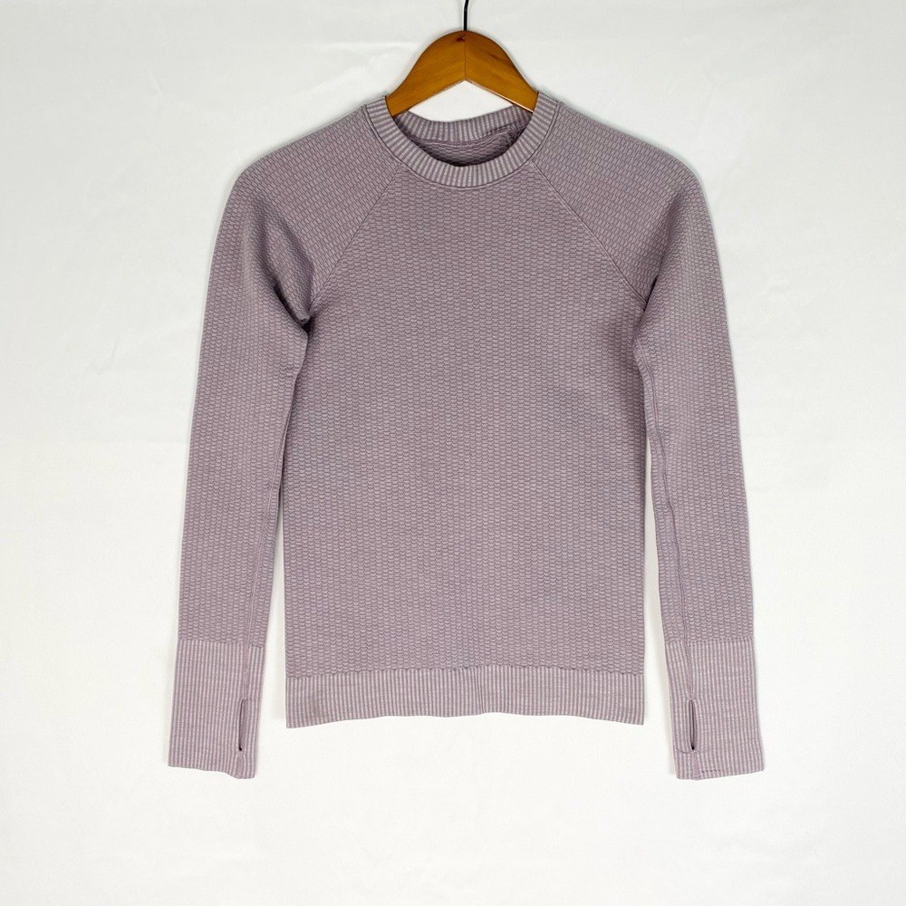 Lululemon Rest Less Pullover Purple Lavender Size 4 long Sleeve Round Neck