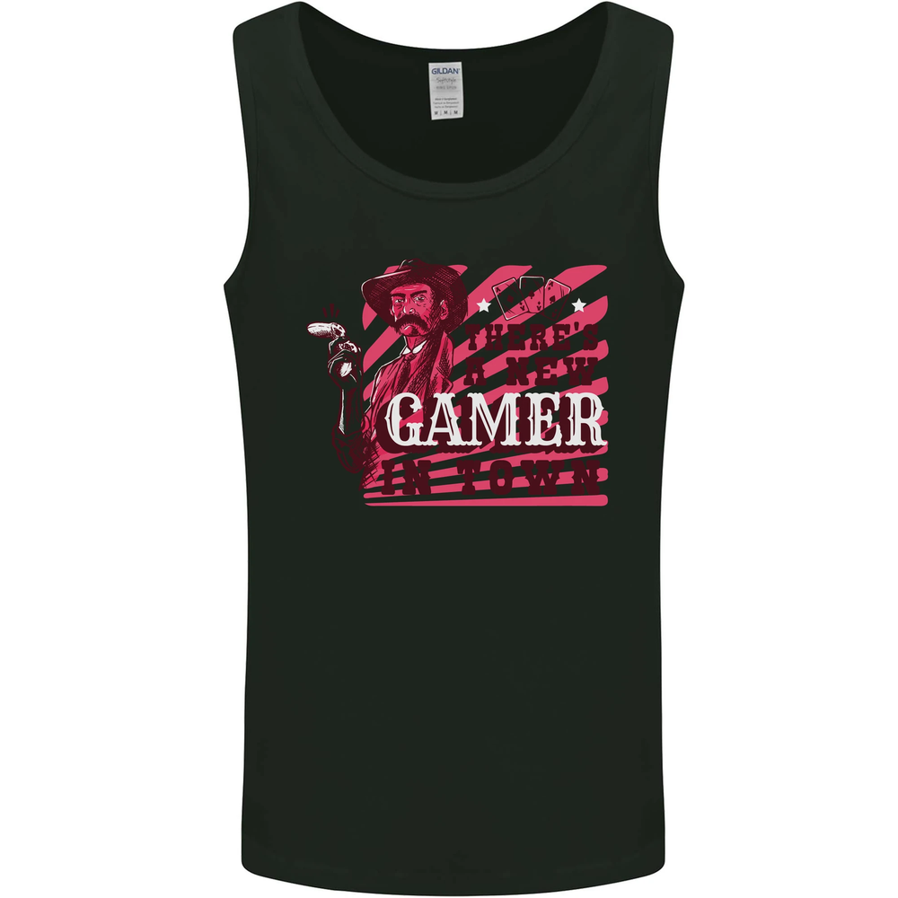 Theres a New Gamer in Town Gaming Mens Vest Tank Top