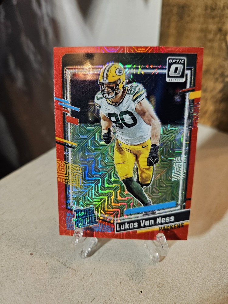 Lukas Van Ness Donruss Optic 6 Card Parallel Lot. Green Bay Packers