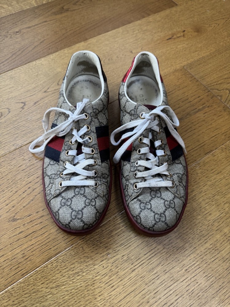 Gucci GG Supreme Canvas Sneakers with Web Stripe Detail