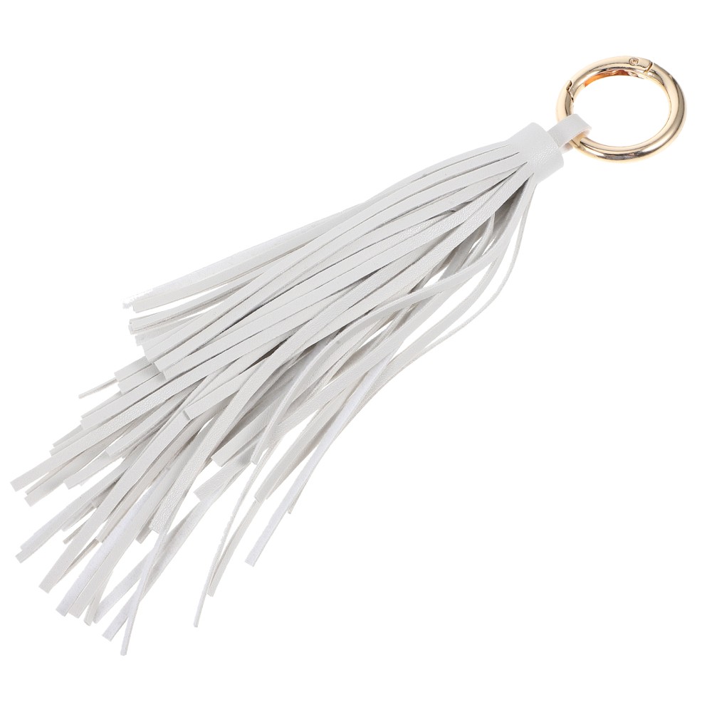 Elegant Ring Pendant Handbag Charm with Tassel Keychain