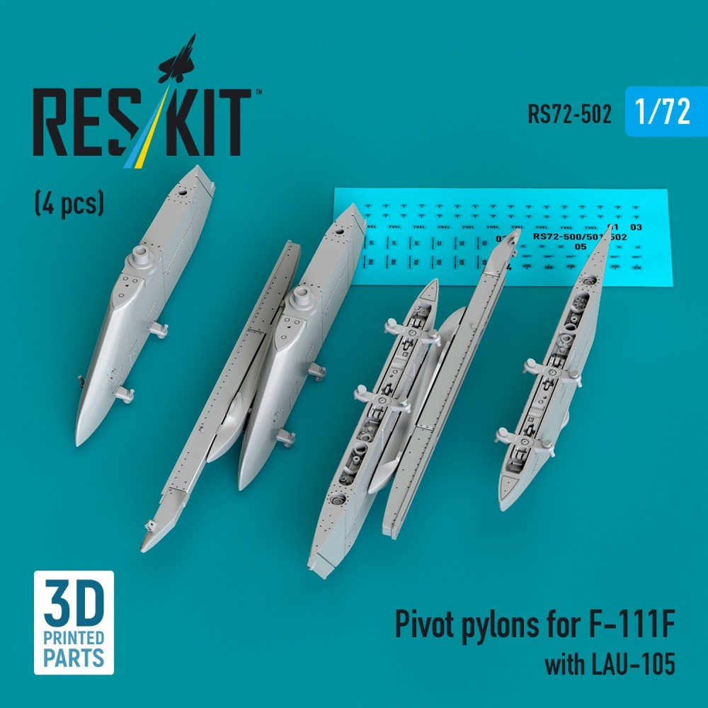 Pivot pylons for F-111F with LAU-105 4pcs 1:72 RS72-0502 for Aircraft Model Kits