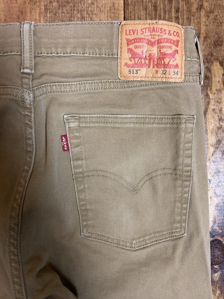 Levis 513 Chino Pants Mens Slim Straight Brown Tan Khaki Skate 32x34