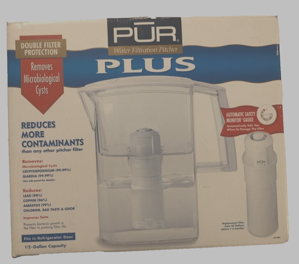 Pur Plus Water Filtration Pitcher 1/2 Gallon New Plastic CR-740 Unused
