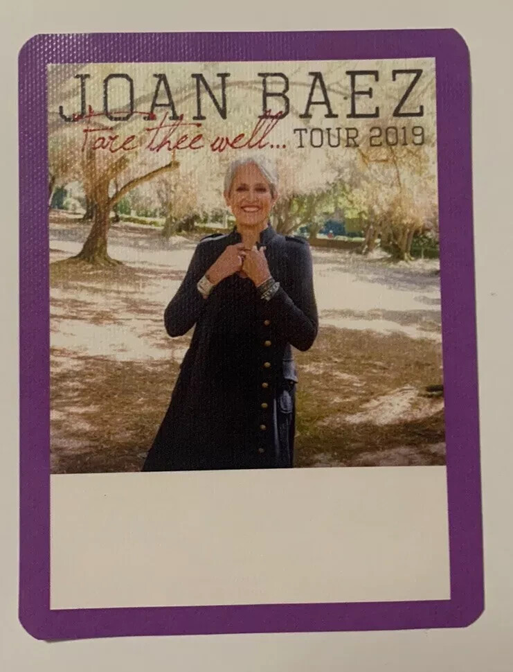 Joan Baez 2018 Purple FARE THEE WELL Concert Tour Backstage Pass