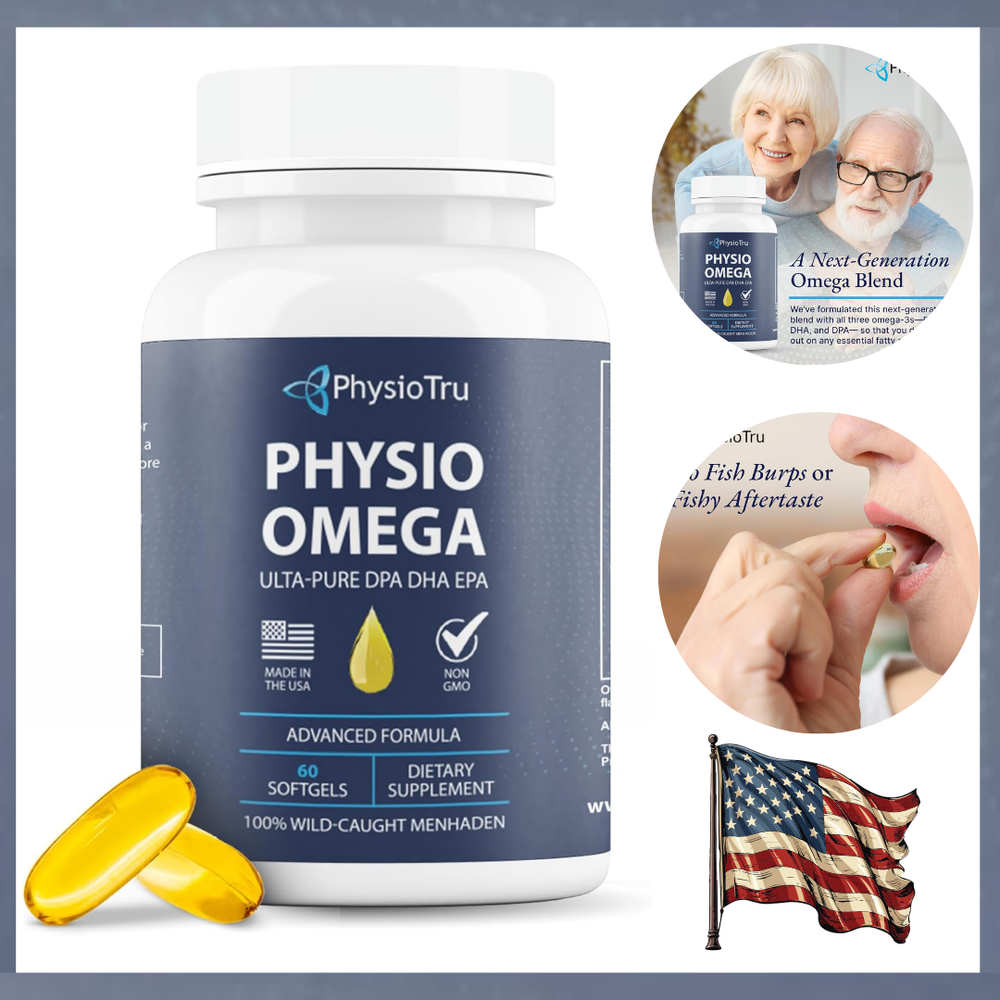 Physio Omega - Omega 3 Supplement - Sustainably Sourced - with DPA, EPA, and ...