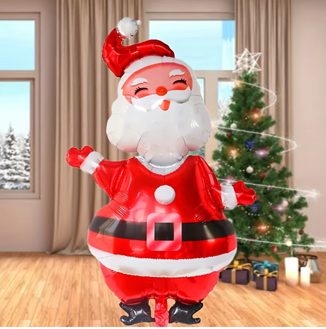 Christmas Blow Up Large Santa Claus Decorative Balloon Aluminum Foil Balloon For