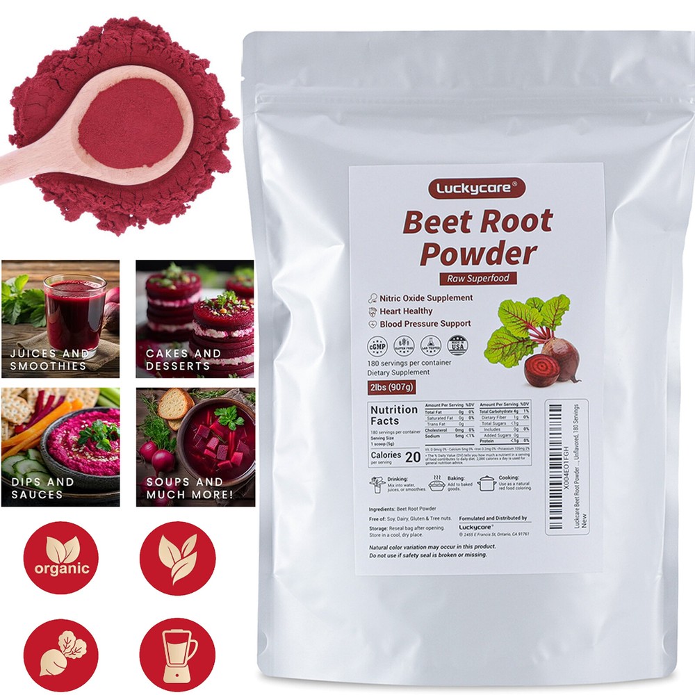 Organic Beet Root Powder 2lb - Non-GMO Nitric Oxide Booster Pure Beta Vulgaris Energy Support
