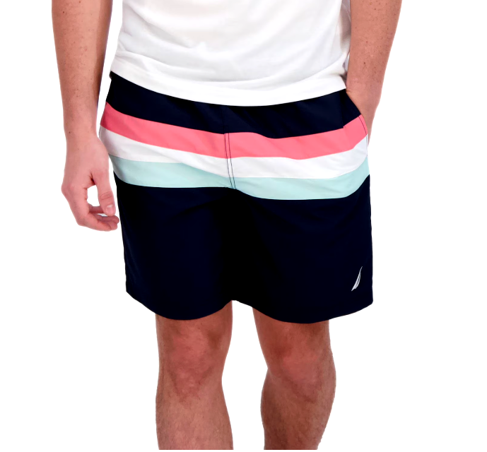 New $59.95 NAUTICA Men's Logo Boxer Stylish Swim Trunk - Classic Fit - Size: XL