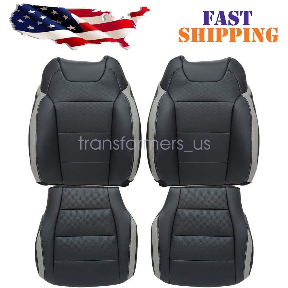 2017-2020 For Ford F150 -Driver / Passenger PERF Leather Seat Cover Black
