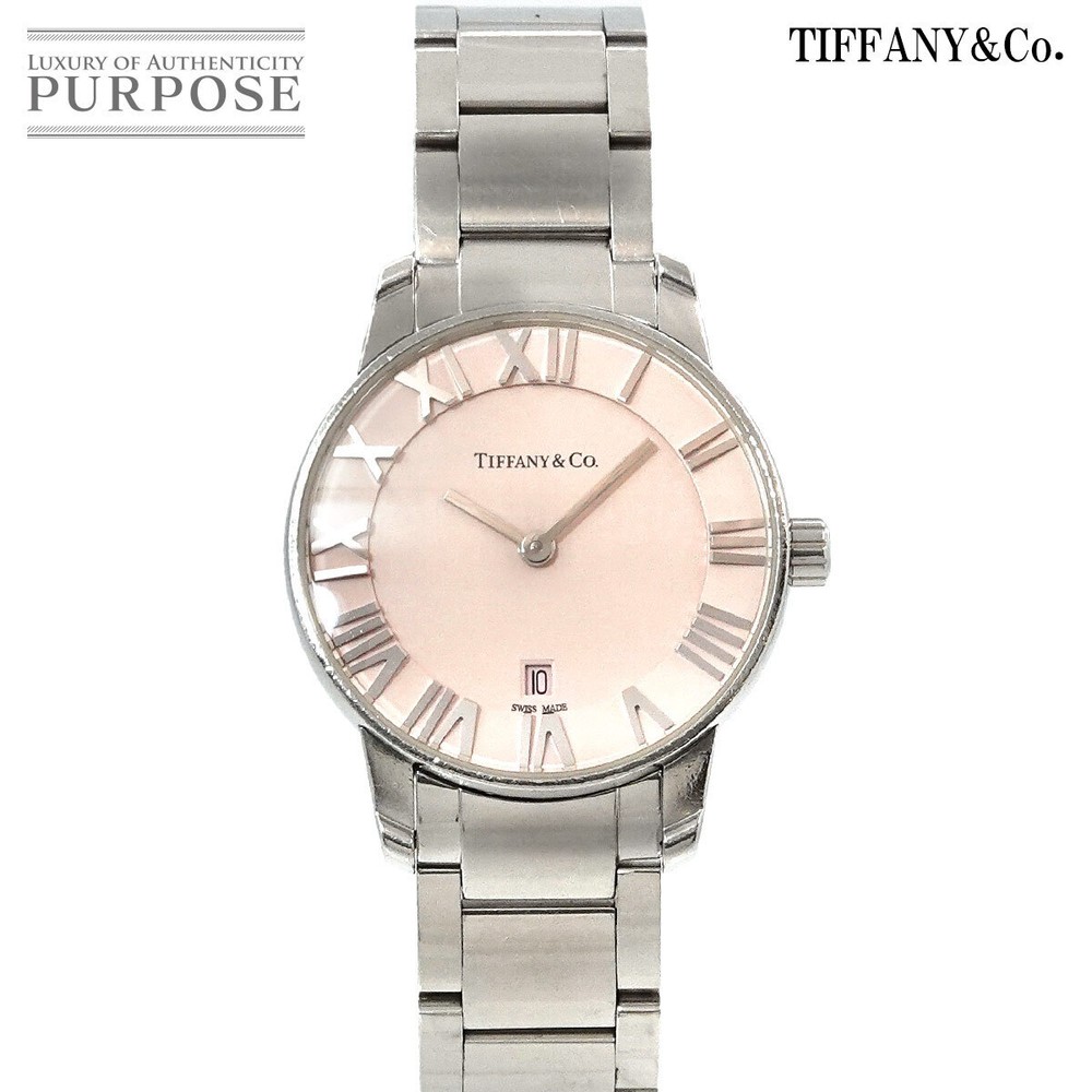 Tiffany CO. Atlas Dome 35188576 Women s Watch Pink Date Quartz Watch Atlasdom