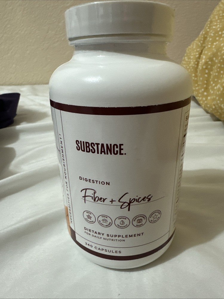 Substance. Digestion Fiber+Spices Dietary Supplement For Daily Nut. 240Capsules