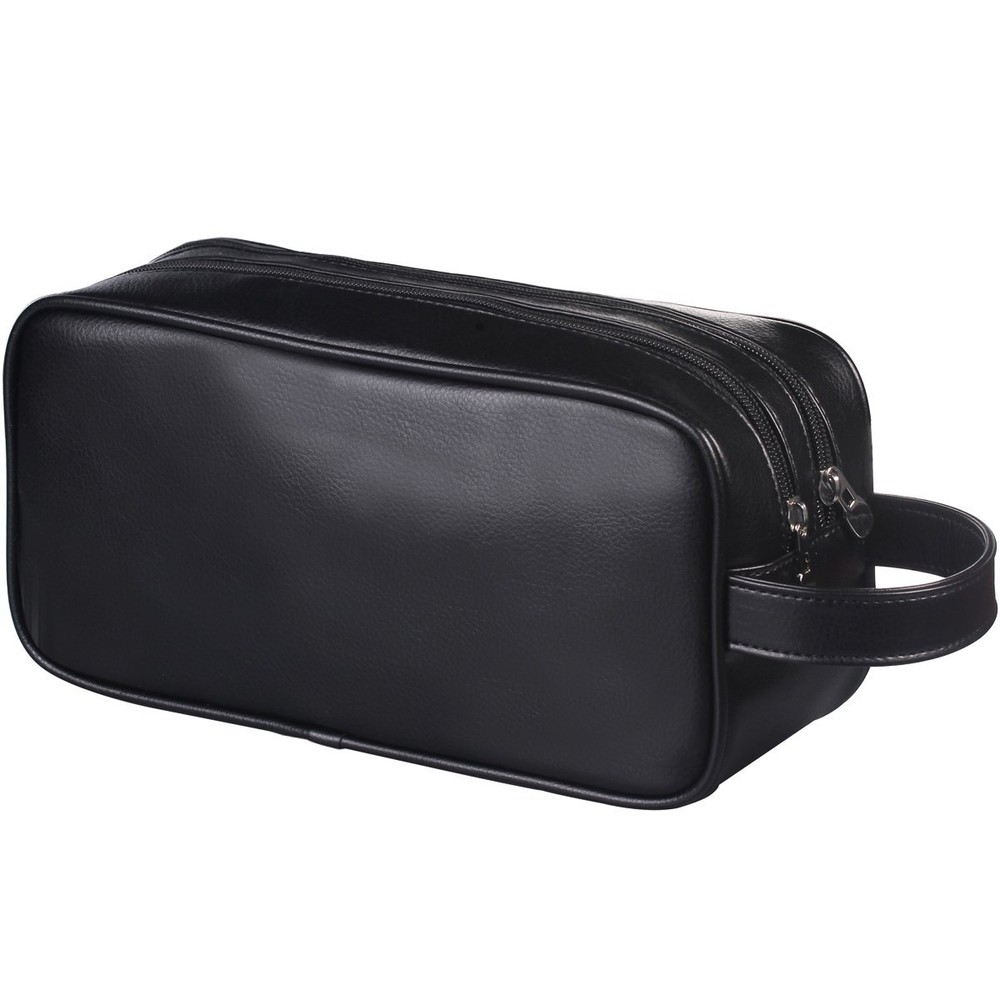 Soft PU Leather Zipped Travel Toiletry Bag Mens Ladies Supply Toiletry Bag Ca...