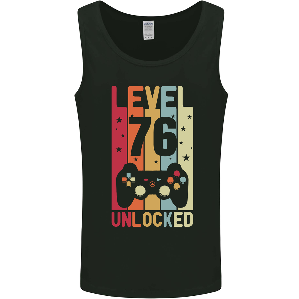 76th Birthday 76 Year Old Level Up Gaming Mens Vest Tank Top
