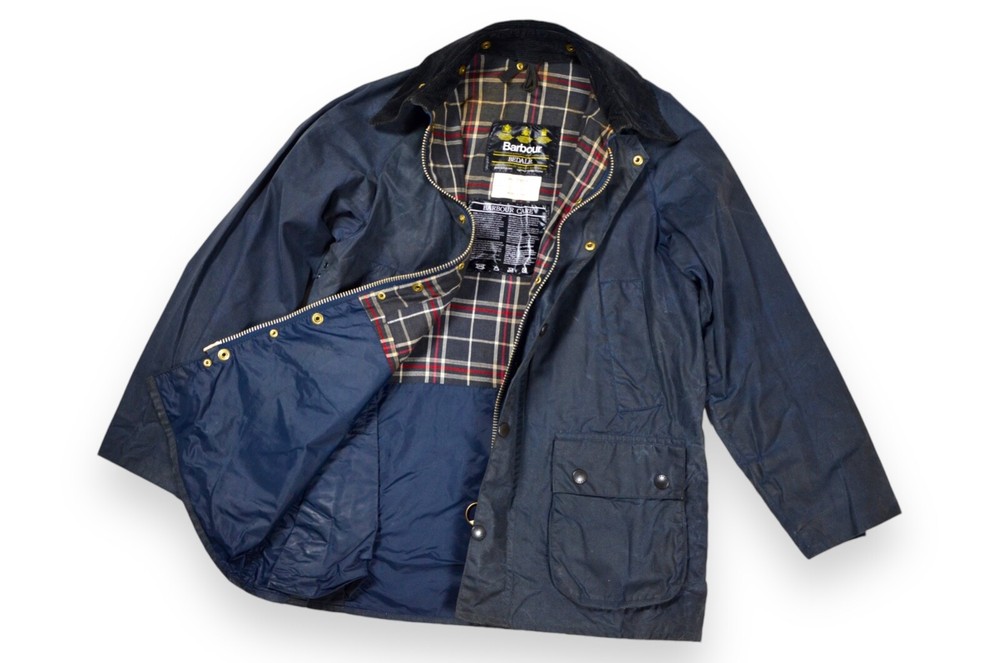 Vintage Barbour Bedale Jacket Wax Navy A105 Blue 89th England Size C36/91cm
