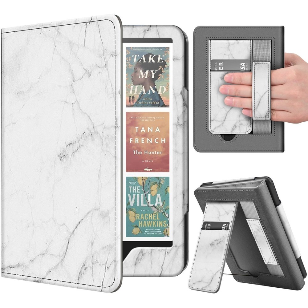 Stand Case for Kindle Paperwhite 12th / Kindle Colorsoft 2024, Marble White
