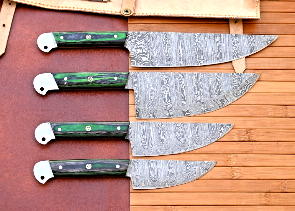 CUSTOM MADE FORGED DAMASCUS STEEL CHEF KNIFE SET KITCHEN KNIVES 2320
