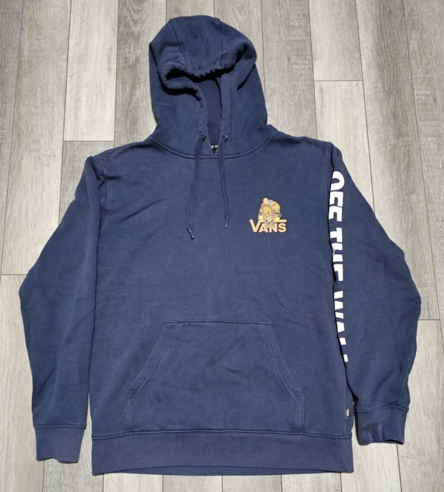 VANS Off The Waffle Pullover Hoodie Jacket Men Small Dark Blue Van Doren Skater