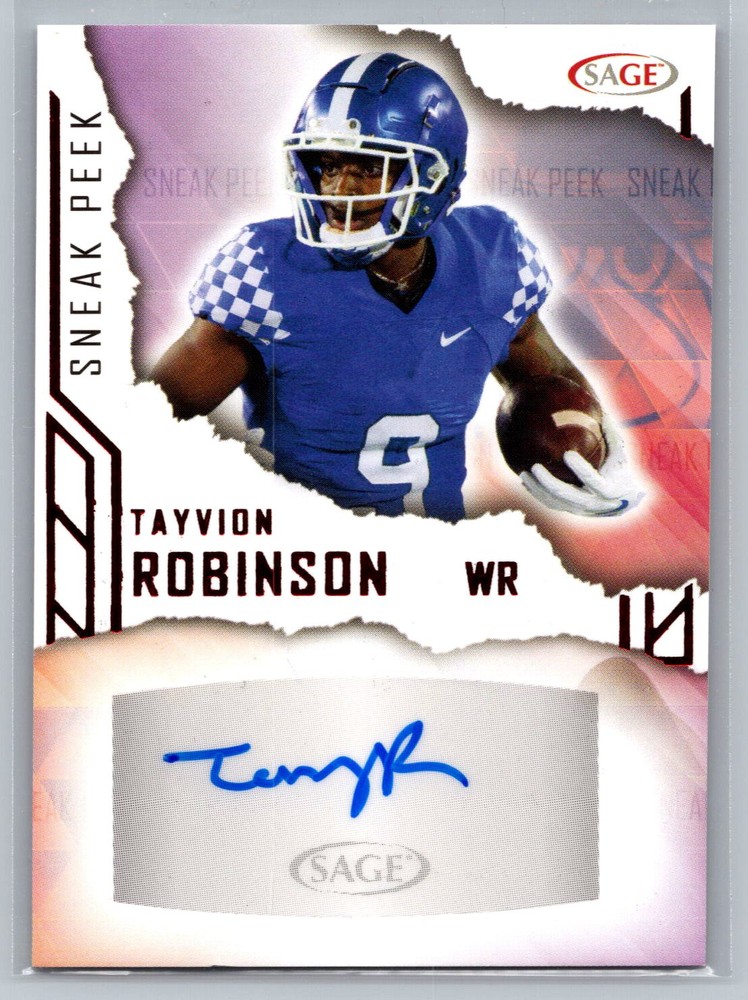 2023 Sage Hit SPA-TR Tayvion Robinson Red Autograph Low Series