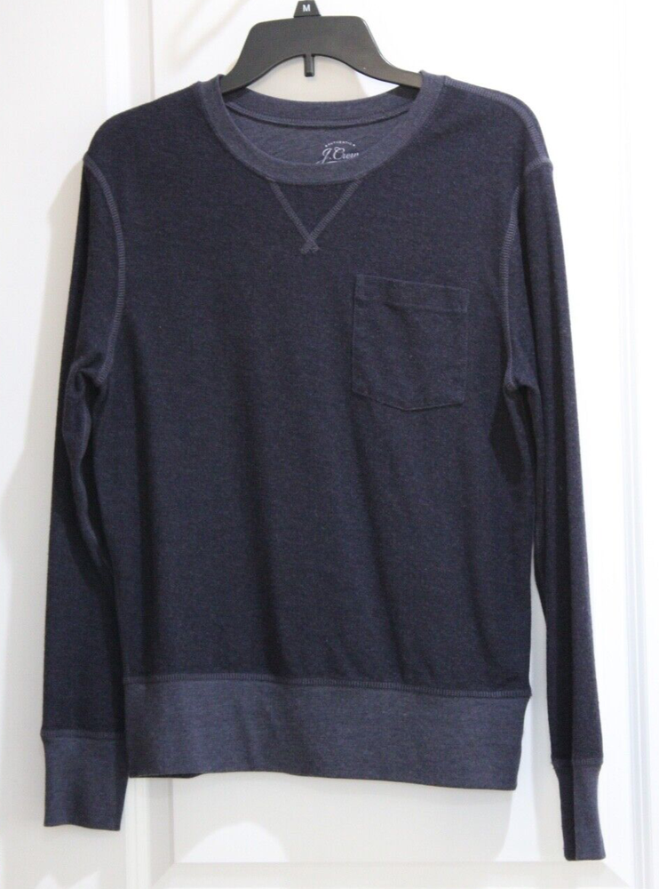 Mens J CREW Knit Goods Navy Blue Pocket Sweatshirt Sz S