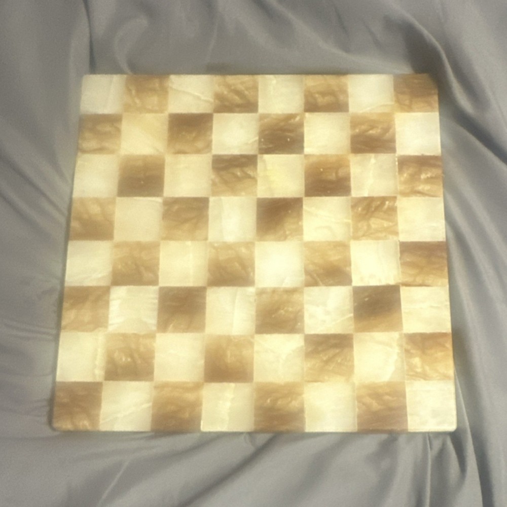 Marble Chessboard Brown and White Square Pattern Contemporary Design