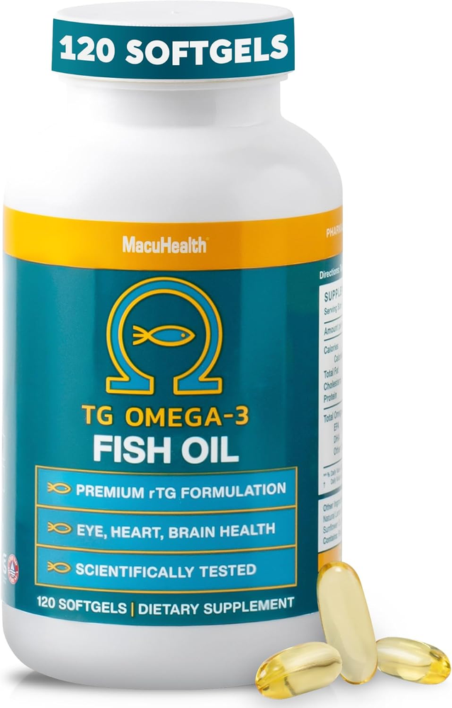 High-Potency Omega 3 Fish Oil 1100mg EPA & DHA for Brain Eye Heart Health Triglyceride Form