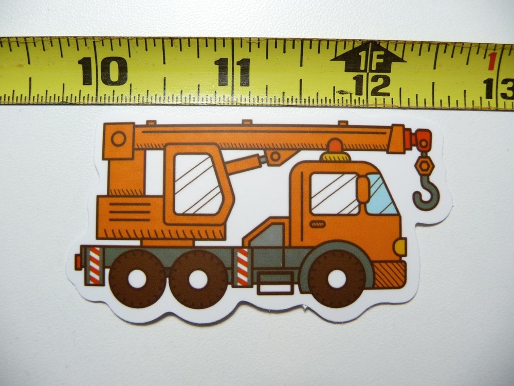 Funny Construction Truck Mounted Crane Decal Sticker