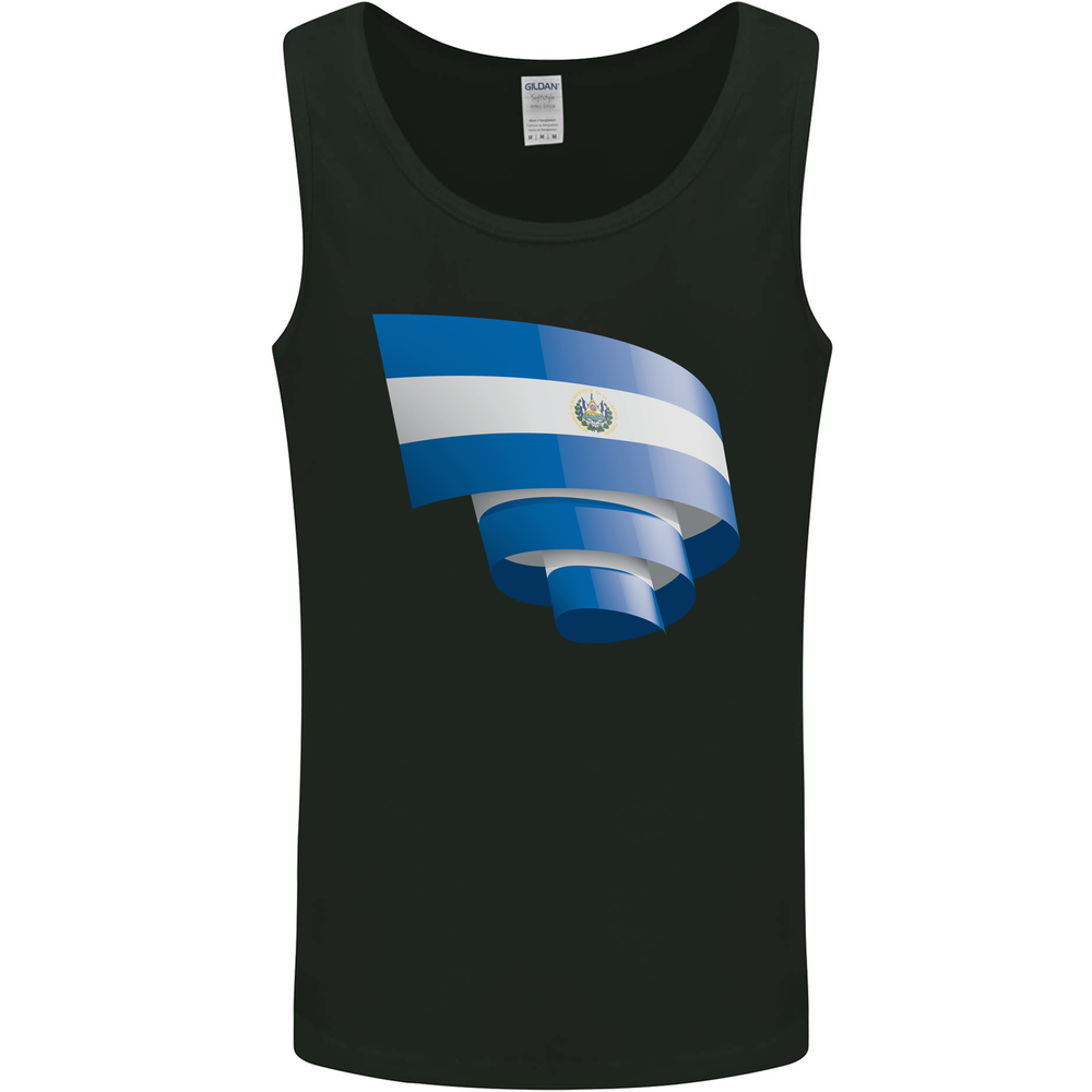Curled Salvador Flag Salvadoran Day Football Mens Vest Tank Top