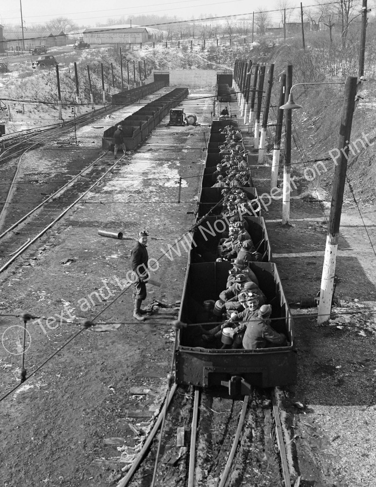 1942 Men Heading into Westland Coal Mine, Pittsburgh, PA Old Photo Reprint