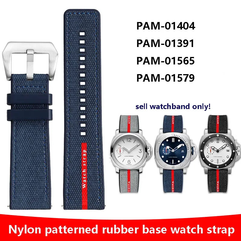 Canvas Silicone Watchbands For Panerai Stealth PAM1391/1565 Lumino 1404 Series