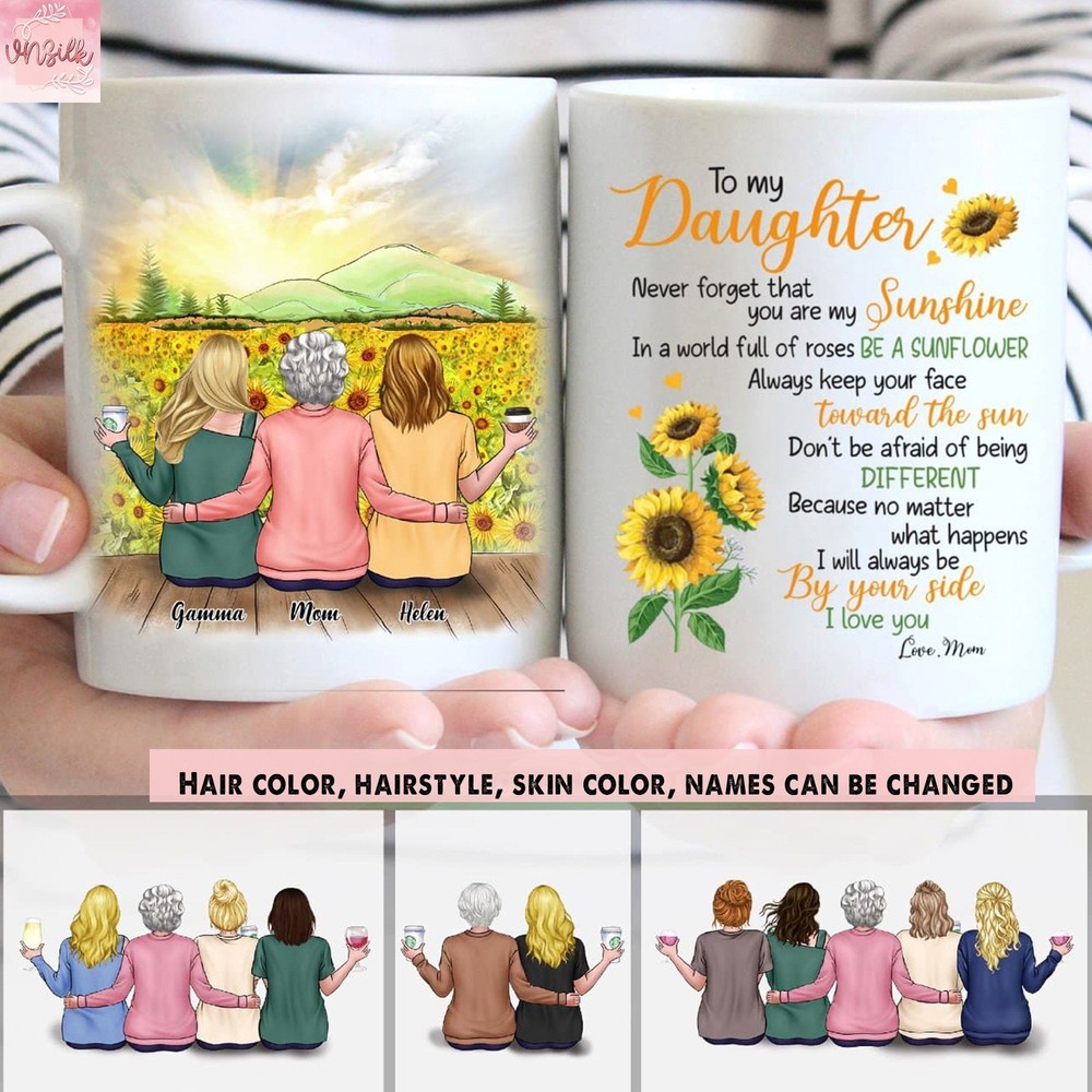 To My Daghter Personalized Mug By Your Side I Love You Mug Gift For Daughter Mug